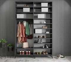 Açelya Portmanto Vestiyer Füme- Ücretsiz Kurulum M8