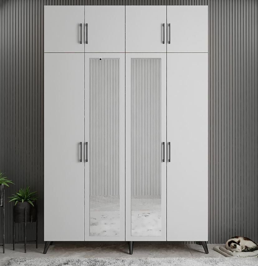 Açelya Portmanto Vestiyer Füme Beyaz- Ücretsiz Kurulum M8