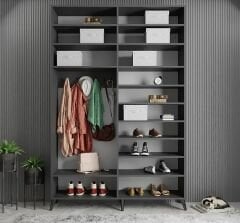 Açelya Portmanto Vestiyer Füme Beyaz- Ücretsiz Kurulum M8