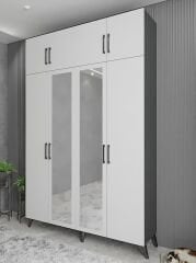 Açelya Portmanto Vestiyer Füme Beyaz- Ücretsiz Kurulum M8