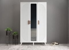 Robe Membran 3 Kapaklı Portmanto Vestiyer Montaj Dahil - Beyaz