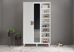 Robe Membran 3 Kapaklı Portmanto Vestiyer Montaj Dahil - Beyaz