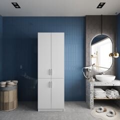 Venedik Çamaşır Ve Kurutma Makinesi Dolabı Banyo Dolabı Beyaz- Ücretsiz Kurulum