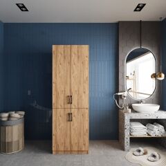 Venedik Çamaşır Ve Kurutma Makinesi Dolabı Banyo Dolabı Çam - Ücretsiz Kurulum