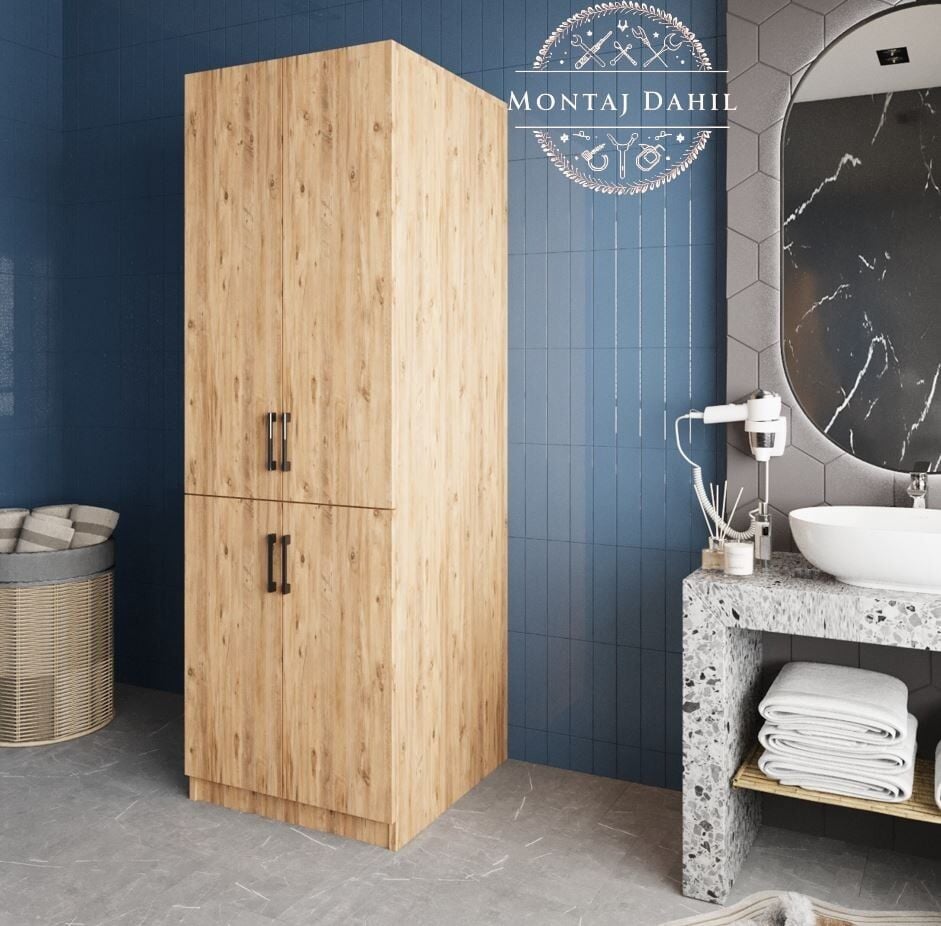 Venedik Çamaşır Ve Kurutma Makinesi Dolabı Banyo Dolabı Çam - Ücretsiz Kurulum