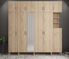 Açelya Portmanto Vestiyer Meşe- Ücretsiz Kurulum M9