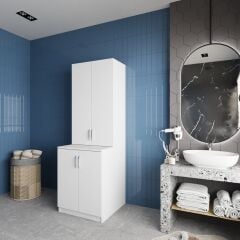 Aspen Çamaşır Ve Kurutma Makinesi Dolabı Banyo Dolabı Beyaz- Ücretsiz Kurulum