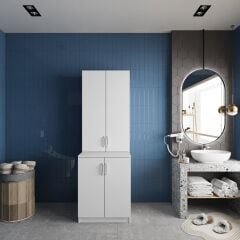 Aspen Çamaşır Ve Kurutma Makinesi Dolabı Banyo Dolabı Beyaz- Ücretsiz Kurulum