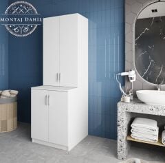Aspen Çamaşır Ve Kurutma Makinesi Dolabı Banyo Dolabı Beyaz- Ücretsiz Kurulum