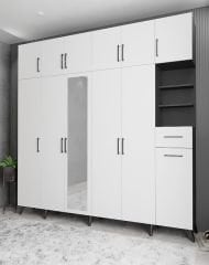 Açelya Portmanto Vestiyer Füme Beyaz- Ücretsiz Kurulum M9