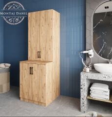 Aspen Çamaşır Ve Kurutma Makinesi Dolabı Banyo Dolabı Çam - Ücretsiz Kurulum