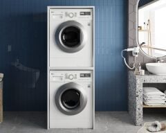 Babil Çamaşır Ve Kurutma Makinesi Dolabı Banyo Dolabı Beyaz- Ücretsiz Kurulum