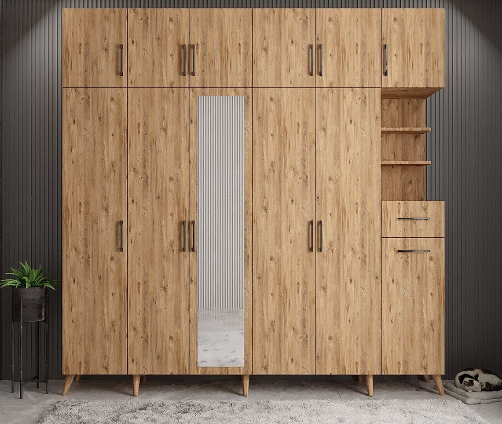 Açelya Portmanto Vestiyer Çam- Ücretsiz Kurulum M9