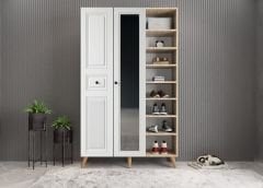 Greta Membran 3 Kapaklı Portmanto Vestiyer Montaj Dahil - Meşe Beyaz