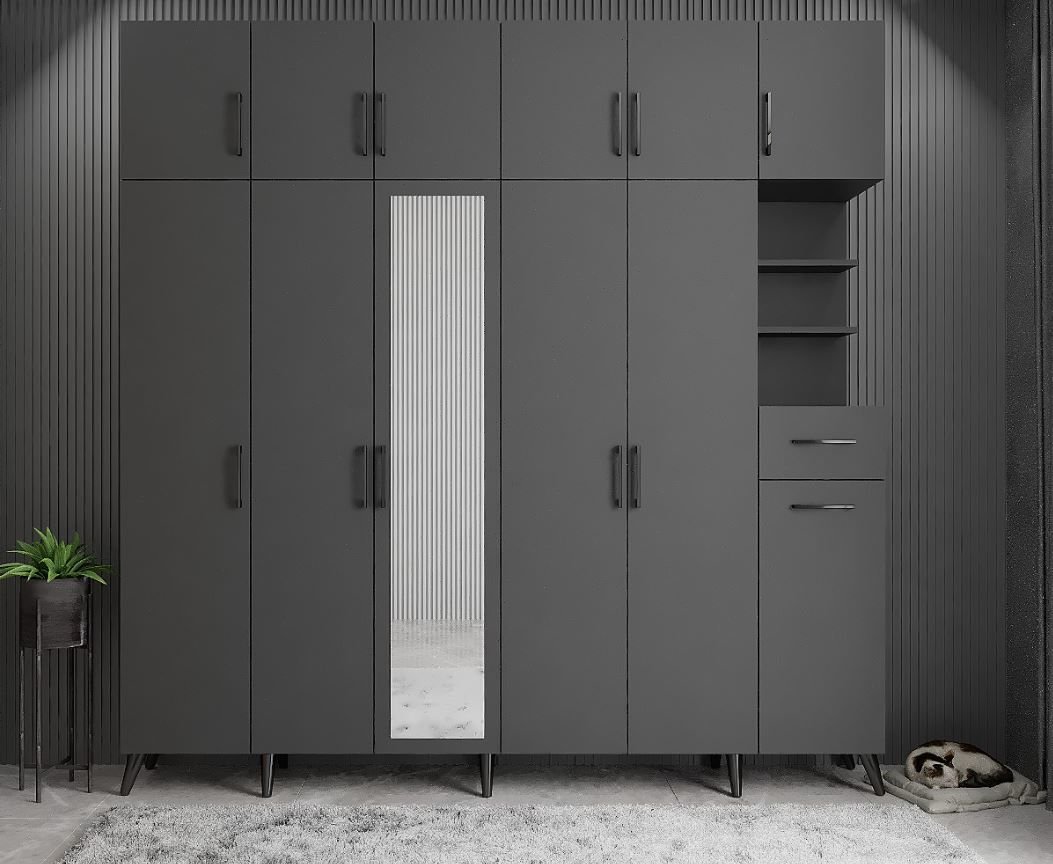 Açelya Portmanto Vestiyer Füme- Ücretsiz Kurulum M9