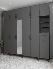 Açelya Portmanto Vestiyer Füme- Ücretsiz Kurulum M9