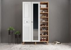 Greta Membran 3 Kapaklı Portmanto Vestiyer Montaj Dahil - Çam Beyaz