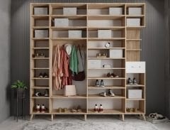 Açelya Portmanto Vestiyer Meşe Beyaz- Ücretsiz Kurulum M9