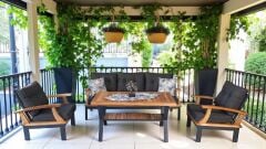 Akdeniz Masif Gürgen Ahşap ve Metal Bahçe Balkon Koltuk Takımı 3+1+1+Masa