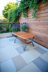 Akdeniz Masif Gürgen Ahşap ve Metal Bahçe Balkon Koltuk Takımı 3+1+1+Masa