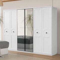 Pamir Mdf Membran 6 Kapaklı Gardırop Dolap - Kurulum Dahil