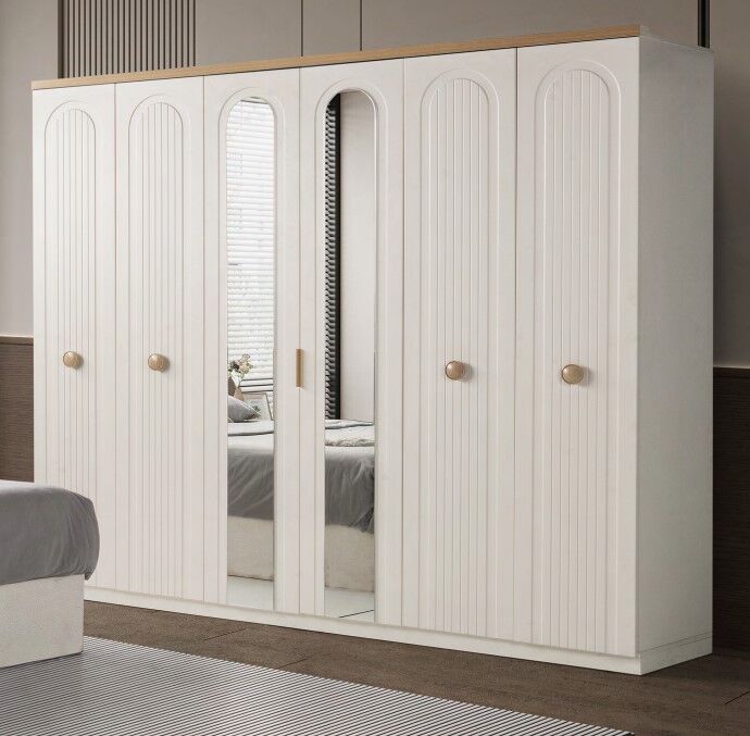 Seren Mdf Membran 6 Kapaklı Gardırop Dolap - Kurulum Dahil