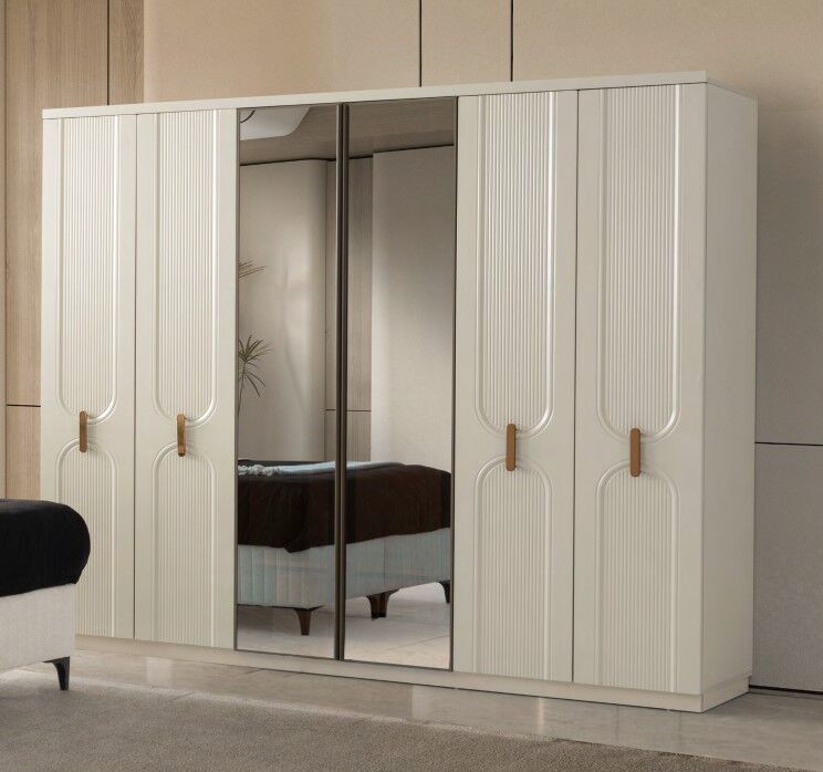 Manama Mdf Membran 6 Kapaklı Gardırop Dolap - Kurulum Dahil