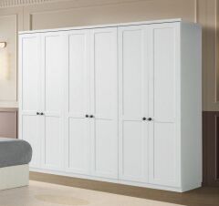 Bianora Mdf Membran 6 Kapaklı Gardırop Dolap - Kurulum Dahil