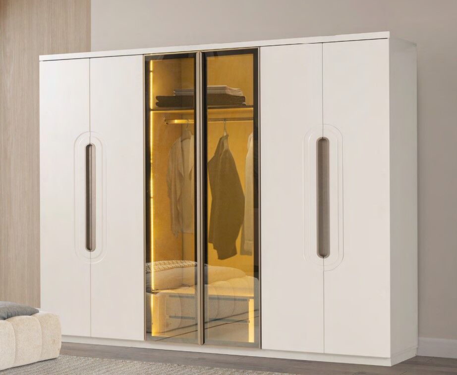 Hale Mdf Membran 6 Kapaklı Gardırop Dolap - Kurulum Dahil