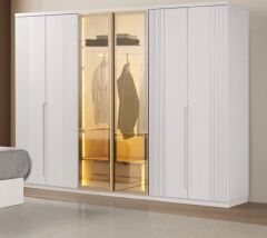 Aleppo Mdf Membran 6 Kapaklı Gardırop Dolap - Kurulum Dahil