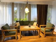 Ottoman Masif Ahşap Bahçe Balkon Koltuk Kestane Ağacı 3+1+1 Koltuk, Masa Takımı