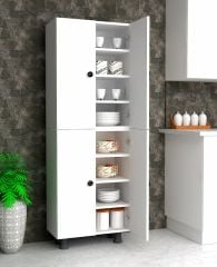 Manas Tamamı MDF 8 raflı Çok Amaçlı MUTFAK Banyo Ayakkabılık Dolabı 70 cm