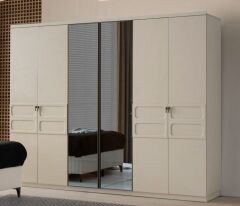 Malina Mdf Membran 6 Kapaklı Gardırop ve Yatak Odası Takımı - Kurulum Dahil