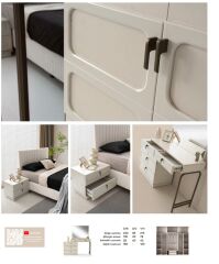 Malina Mdf Membran 6 Kapaklı Gardırop ve Yatak Odası Takımı - Kurulum Dahil