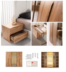 Lovina Mdf 6 Kapaklı Reflekte Camlı Gardırop ve Yatak Odası Takımı - Kurulum Dahil