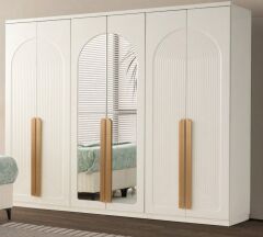 Asia Mdf Membran 6 Kapaklı Gardırop ve Yatak Odası Takımı - Kurulum Dahil