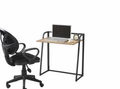Doru Katlanabilir Metal Çalışma Masası Ofis Masası Ceviz