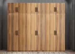 Ostin 12 Kapaklı Gardırop Dolap Ceviz Ölçü Seçenekli