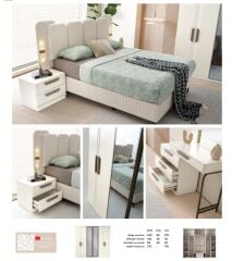 Floransa Mdf Membran 6 Kapaklı Gardırop ve Yatak Odası Takımı - Kurulum Dahil