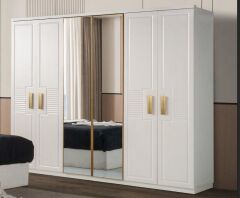 Jordan Mdf Membran 6 Kapaklı Gardırop ve Yatak Odası Takımı - Kurulum Dahil