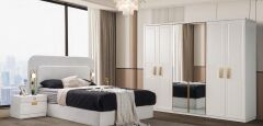 Jordan Mdf Membran 6 Kapaklı Gardırop ve Yatak Odası Takımı - Kurulum Dahil