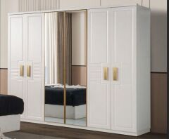 Pamir Mdf Membran 6 Kapaklı Gardırop ve Yatak Odası Takımı - Kurulum Dahil