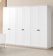 Doğa Mdf Membran 6 Kapaklı Gardırop ve Yatak Odası Takımı - Kurulum Dahil