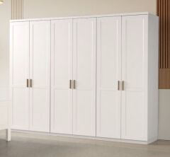 Nevra Mdf Membran 6 Kapaklı Gardırop Dolap Kurulum Dahil