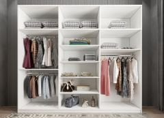 Ostin 12 Kapaklı Gardırop Dolap Beyaz Ölçü Seçenekli