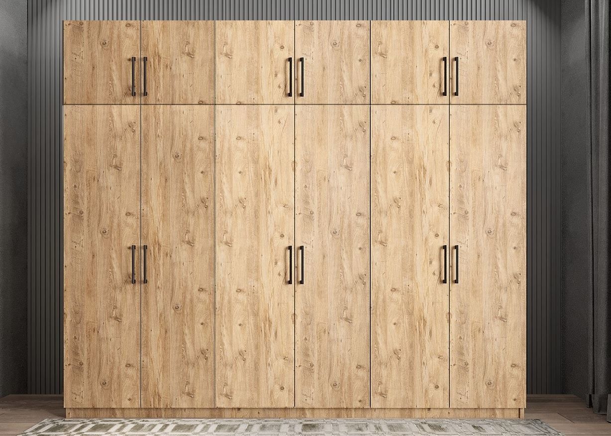 Ostin 12 Kapaklı Gardırop Dolap Çam Ölçü Seçenekli