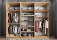 Ostin 12 Kapaklı Gardırop Dolap Çam Ölçü Seçenekli