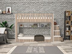 İnci Seyyar Merdivenli İkili Ranza MB