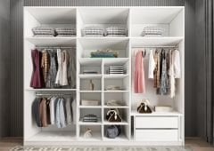 Pamela 12 Kapaklı Gardırop Dolap Beyaz Ölçü Seçenekli