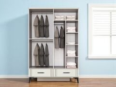 Belissa 4 Kapaklı Çekmeceli MDF Membran Dolap Gardırop Beyaz Montaj Dahil